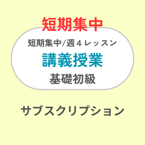 短期集中 週4レッスン/講義・基礎初級サブスク