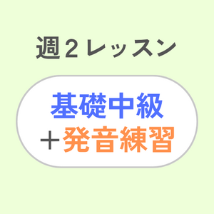 週2レッスン/基礎中級+発音練習