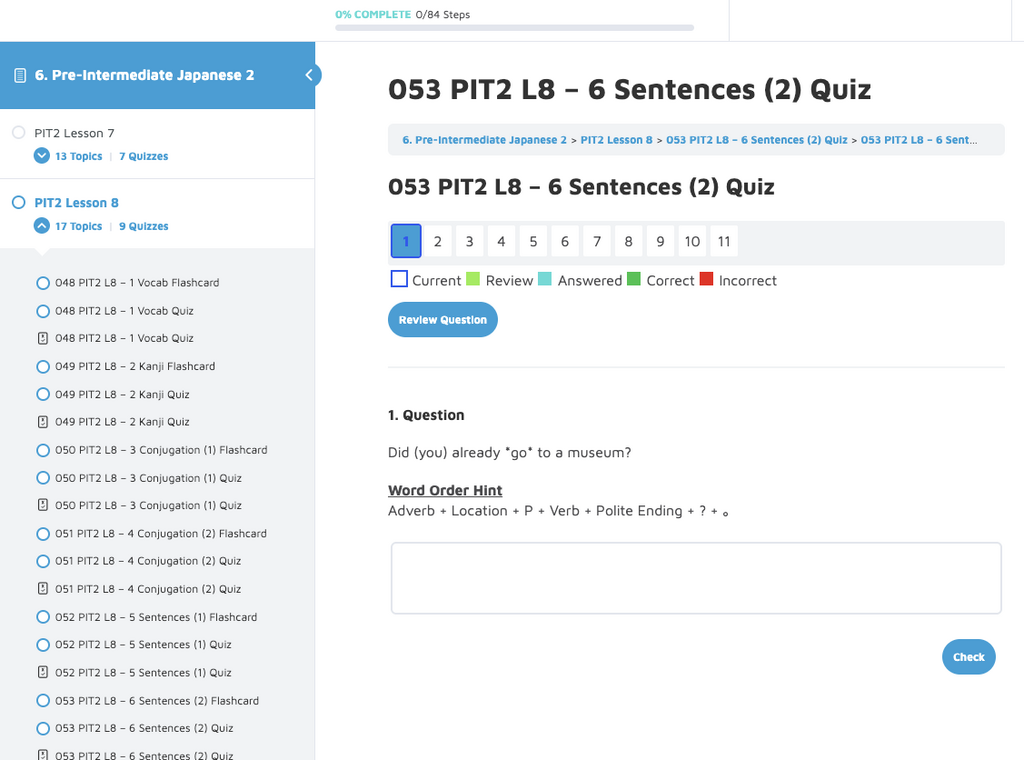 JP Class Study Room Quizzes